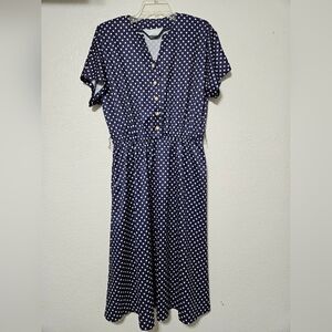 Vintage Blair Womens 16p blue and white polka-dot dress I love Lucy vibes